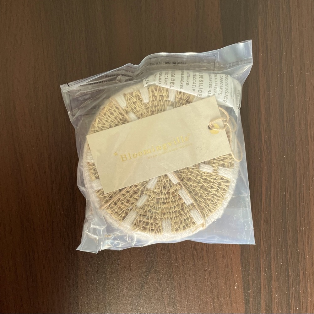 NWT Bloomingville Round Woven Coasters